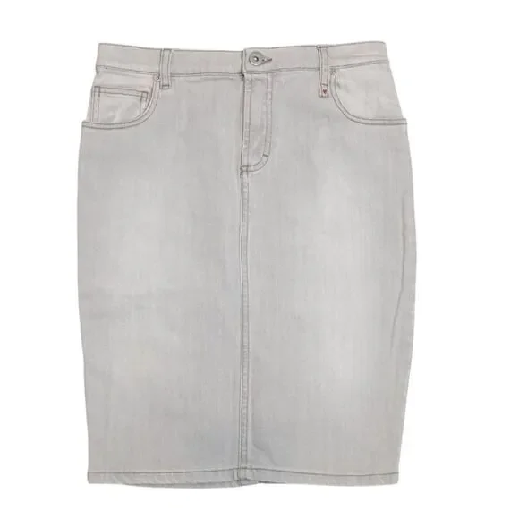 Fiorucci Lightweight Light Gray Wash Denim Pencil Skirt Size 40 Italian/ 6 US - Picture 1 of 12